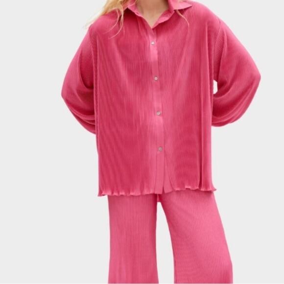 Sleeper Origami Pajamas Top Hot Pink Size S NWT - Picture 3 of 12